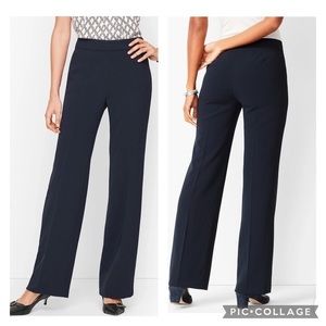 Talbots easy travel wide leg indigo blue trousers pants size 12